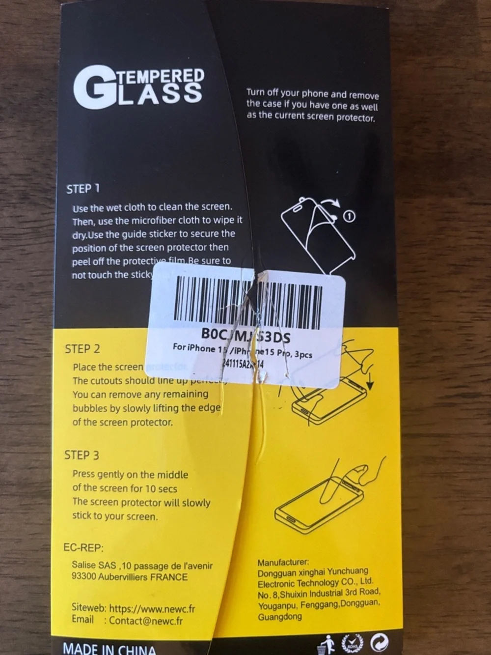 iPhone 15- 2 decorative phone cases and 1 tempered glass screen protector